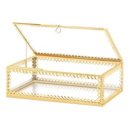 Accent Plus Glass Jewelry Box with Gold Frame