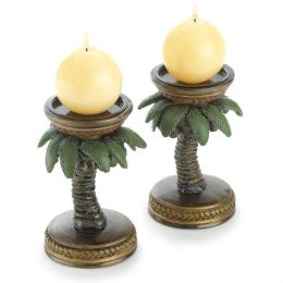 Accent Plus Palm Tree Candle Holder Pair