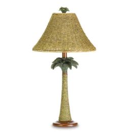 Accent Plus Rattan Palm Tree Table Lamp