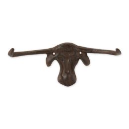 Accent Plus Cast Iron Longhorn Cattle Wall Hook