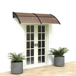 200 x 96cm Household Application Door & Window Awnings Brown Board & Black Holder