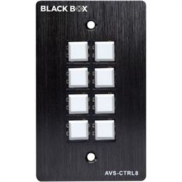 Black Box Wallplate Control Panel - RS-232, 8-Button